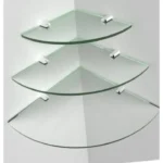Set of 3 - Glass Corner Shelf Corner Shelve 8mm Glass