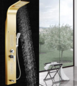 Full Gold Shower Panel Waterfall Rain Shower
