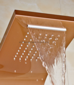 Rose Gold Shower Panel Waterfall Rain Shower - Image 4
