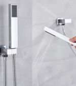 Imported Chrome Concealed Shower Set With Concealed Basin Mixer - Image 3
