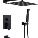 Imported Black Concealed Shower Set With Concealed Basin Mixer