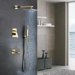 Brass Concealed Wall Shower | Silver - Black - Gold - Image 2