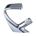 Side Handle Bathroom Faucet | Silver - Black