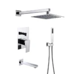 Brass Concealed Wall Shower | Silver - Black - Gold - Image 4