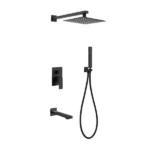 Brass Concealed Wall Shower | Silver - Black - Gold - Image 3